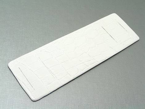 Leather pad 18-20mm white croco-grain - Bild vergrern 