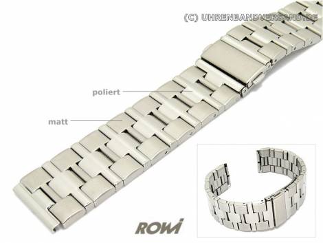 Watch band 20/22mm stainless steel ROWI multiple ends partly polished - Bild vergr��ern 