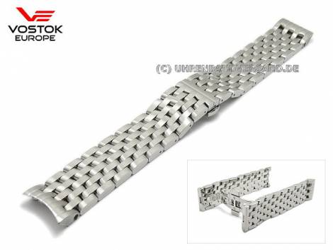 Original watch strap 22mm stainless steel silver solid curved ends Rocket N1 NH25 by VOSTOK EUROPE - Bild vergr��ern 