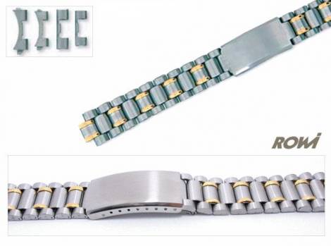 Watch band stainless steel dual tone 14-16mm multiple ends curved/straight sporty deployant clasp - Bild vergr��ern 