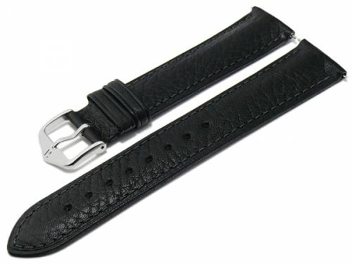 Uhrband XL (010-09) Camelgrain 18mm schwarz Leder, No-Allergy Spezial-Unterseite, EASY-CLICK v. HIRSCH (Schliee 16 mm) - Bild vergrern 