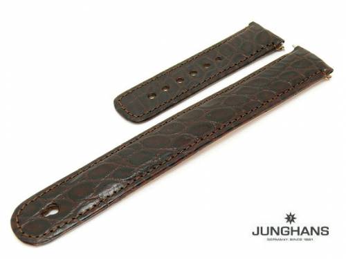 Ersatzband Junghans 20mm dunkelbraun Leder Kroko-Prgung fr 019/7403, 019/4401, 019/4402 etc. - Bild vergrern 