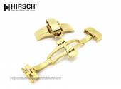 Butterfly clasp (HiBFS-112) 12mm elegant stainless steel golden with push button release by HIRSCH