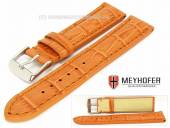Watch band Valencia 18mm orange alligator grain stitched by MEYHOFER