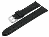 Meyhofer EASY-CLICK watch strap Mendoza 16mm black leather teju grain stitched (width of buckle 16 mm)