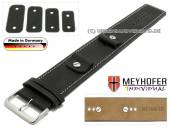 Watch strap Gotha 14-16-18-20mm multiple ends black leather antique look light stitching leather pad MEYHOFER