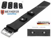 Watch strap Starnberg 14-16-18-20mm multiple ends black leather antique look vegetable tanned leather pad MEYHOFER