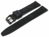 Watch strap TIMBERLAND 20mm black leather racing look EASY-CLICK with adapter for Apple 38/40mm