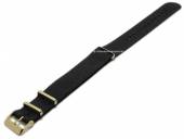 Watch strap 24mm black textile NATO look one piece strap by TZEVELION