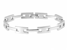 Schmuck-Armband Edelstahl massiv silberfarben teilweise poliert - Bandlänge ca. 20cm