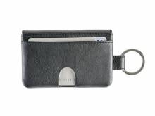 Schlüsseletui/Minibörse aus hochwertigem Rindnappa-Leder schwarz mit Druckknopfverschluß & RFID Schutz