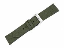 Watch strap 20mm oliv green goat leather grained without stitching by PEBRO Premium (width of buckle 18 mm)
