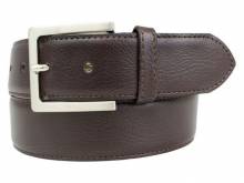 Hochwertiger klassischer Anzuggürtel MADE IN ITALY dunkelbraun - Größe 125 (Breite 3,5 cm)