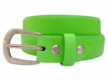 Hochwertiger Damen-Ledergürtel MADE IN ITALY hellgrün bombiert - Größe 100 (Breite 2,5 cm)