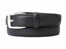 Hochwertiger Damen-Ledergürtel MADE IN ITALY schwarz bombiert - Größe 105 (Breite 2,5 cm)