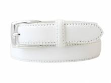 Hochwertiger Damen-Ledergürtel MADE IN ITALY weiß bombiert - Größe 105 (Breite 2,5 cm)