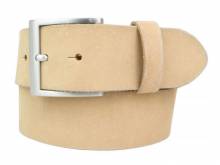Hochwertiger Ledergürtel MADE IN ITALY beige - Größe 120 (Breite ca. 4 cm)