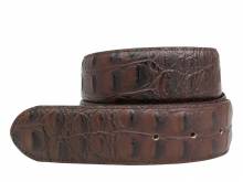Hochwertiger Ledergürtel MADE IN ITALY OHNE Schließe Druckknopf-System d.braun Krokopräg. - Größe 105 (Breite ca. 4 cm)