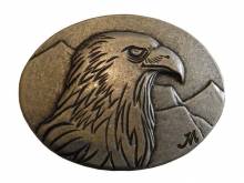 Gürtelschließe Metall altsilberfarben Adler-Motiv passend für Gürtelbreite 40 mm