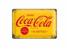 Deko-Blechschild / Retro-Reklameschild Coca-Cola - Logo Yellow gelb/rot 20 x 30cm von Nostalgic-Art