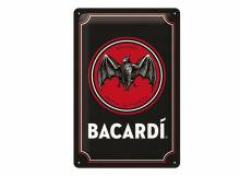 Deko-Blechschild / Retro-Reklameschild Bacardi - Logo Black schwarz/rot 30 x 20cm von Nostalgic-Art