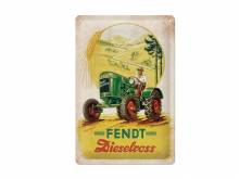 Deko-Blechschild / Retro-Reklameschild Fendt - Dieselross gelb/grün 30 x 20cm von Nostalgic-Art