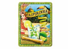 Deko-Blechschild / Retro-Reklameschild Cocktail-Time - Caipirinha grün/blau 20 x 15cm von Nostalgic-Art