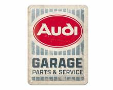 Deko-Blechschild / Retro-Reklameschild Audi- Garage weiß/rot/grau 20 x 15cm von Nostalgic-Art