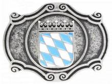 Gürtelschließe Metall altsilberfarben Wappen Bayern passend für Gürtelbreite 40 mm