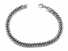 Schmuck-Armband Edelstahl Flachpanzerkette silberfarben - Bandlänge ca. 21cm