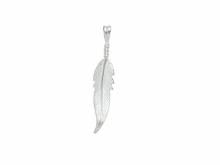 Schmuckanhänger/Halsschmuck Feder echt Silber 925 rhodiniert (43 x 8 mm)
