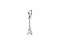 Dekorativer Charm-Anhänger Eifelturm echt Silber 925 rhodiniert mit Karabinerhaken