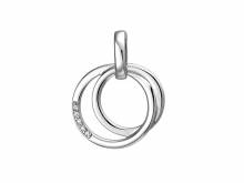 Schmuckanhänger/Halsschmuck Ringe mit Zirkonia poliert echt Silber 925 rhodiniert (19 x 18 mm)