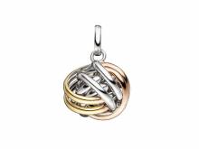 Schmuckanhänger/Halsschmuck Knoten tricolor echt Silber 925 rhodiniert (15 x 15 mm)