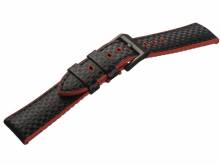 Hybrid-Uhrband Max Endurance Sport 22mm schwarz Karbon-Look/Silikon EASY-CLICK v. STAILER (Schließenanstoß 20 mm)
