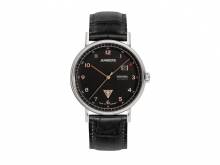 Automatik-Armbanduhr Junkers 6754-5 Eisvogel Edelstahl poliert Leder-Uhrenarmband (*JK*HU*)