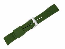 Watch strap 20mm green silicone with structure & EASY-CLICK (width of buckle 18 mm)