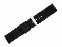 Uhrenarmband 18mm schwarz Silikon glatt matt mit Schnellwechsel-Stegen (Schließenanstoß 18 mm)
