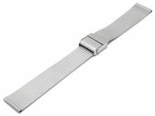 Watch strap Aalen 18mm silver mesh satined fine structure MADE in GERMANY slide clasp by VOLLMER