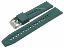 Watch strap 20mm green silicone smooth slightly curved ends with EASY-CLICK (width of buckle 20 mm)