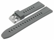 Basic-watch strap EASY-CLICK 20mm grey silicone with easy change spring bars (width of buckle 19 mm)
