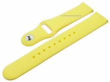 Basic watch strap 20mm yellow silicone smooth matt with EASY-CLICK (width of buckle 20 mm)