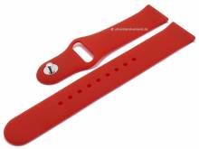 Basic watch strap 20mm red silicone smooth matt with EASY-CLICK (width of buckle 20 mm)