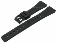 Basic-Uhrenarmband 20mm schwarz Rubber sportiver Look (Schließenanstoß 16 mm)