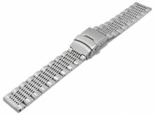 Uhrenarmband 18mm silberfarben Edelstahl massiv teilweise poliert Faltschließe optional auch mit Schnellwechsel-Stegen