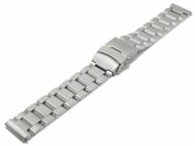Preistipp: Uhrenarmband 18mm silberfarben Edelstahl massiv matt mit Faltschließe & Schnellwechsel-Stegen