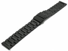 Preistipp: Uhrenarmband 18mm schwarz Edelstahl massiv matt Faltschließe mit Schnellwechsel-Stegen