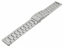 Preistipp: Uhrenarmband 18mm silberfarben Edelstahl massiv matt Faltschließe mit Schnellwechsel-Stegen