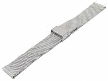Uhrenarmband 18mm Milanaise poliert mittelschweres Geflecht mit Gleitschließe & Schnellwechsel-Stegen