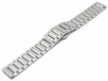 Uhrenarmband 18mm silberfarben Edelstahl massiv matt mit Butterfly-Faltschließe & Schnellwechsel-Stegen